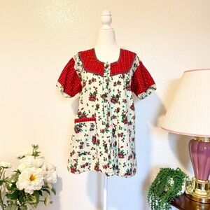 Smocked floral mini dress top cottagecore